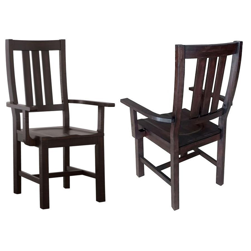 Calandra - Slat Back Arm Chairs (Set of 2) - Vintage Java.