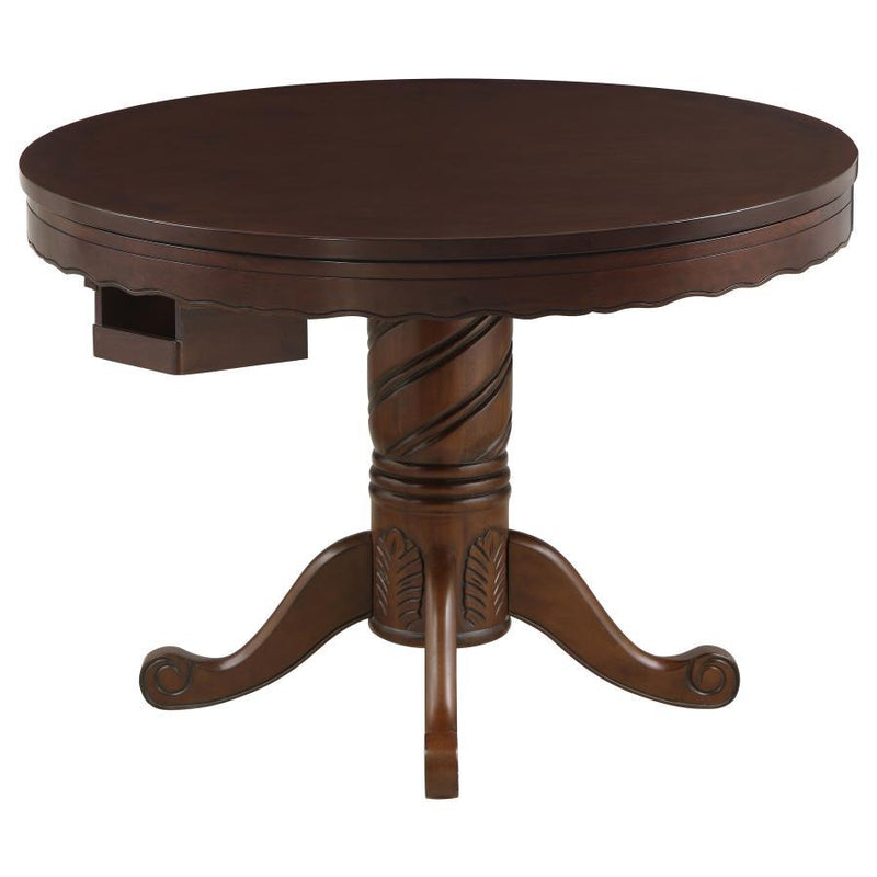 Turk - 3-In-1 Round Pedestal Game Table - Tobacco.