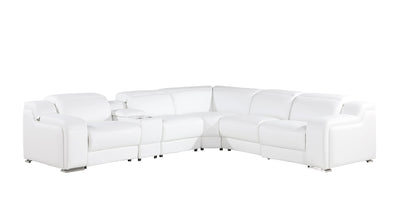 1116 - Power Reclining Italian Leather Sectional