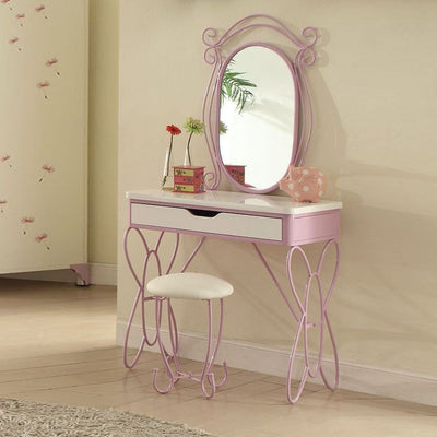 Priya II - Vanity Desk - White & Light Purple - Grand Furniture GA