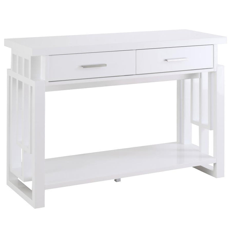 Schmitt - Rectangular 2-Drawer Sofa Table - High Glossy White.