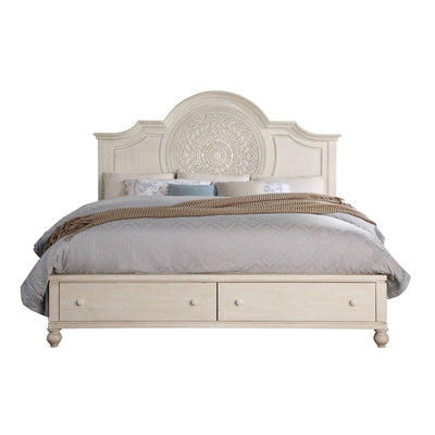 Roselyne - Eastern King Bed - Antique White Finish - Grand Furniture GA