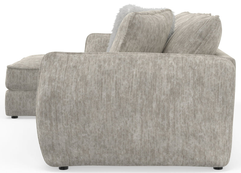 Bucktown - 2 Piece Sofa / LSF Chaise with Extra Thick Cuddler Seat Cushions - Parchment