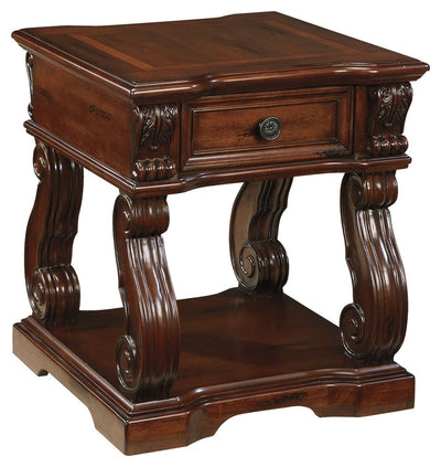 Alymere - Rustic Brown - Square End Table - Grand Furniture GA