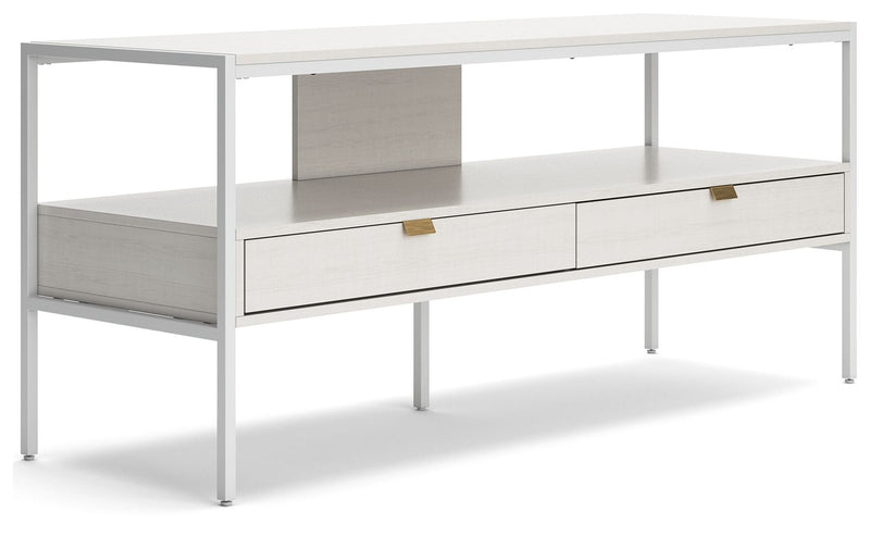 Deznee - White - Large TV Stand.