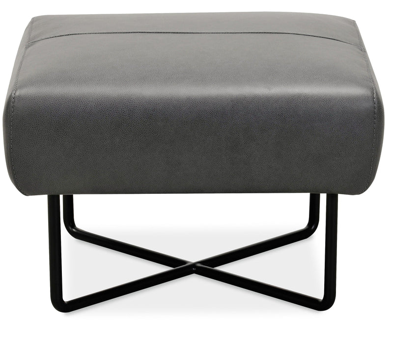 Efron - Ottoman With Black Metal Base.