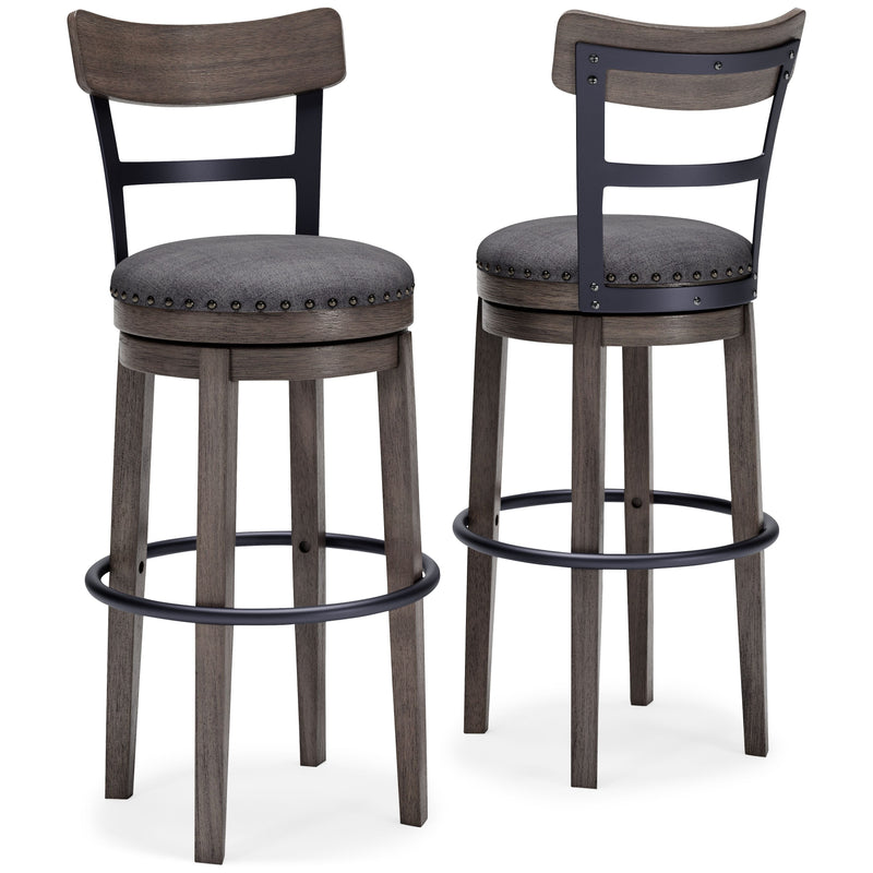 Caitbrook - Gray - Tall Uph Swivel Barstool.