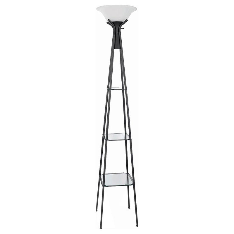 Gianni - Versatile Shelf Tower Floor Lamp - Charcoal Black - Floor Lamps - Grand Furniture GA