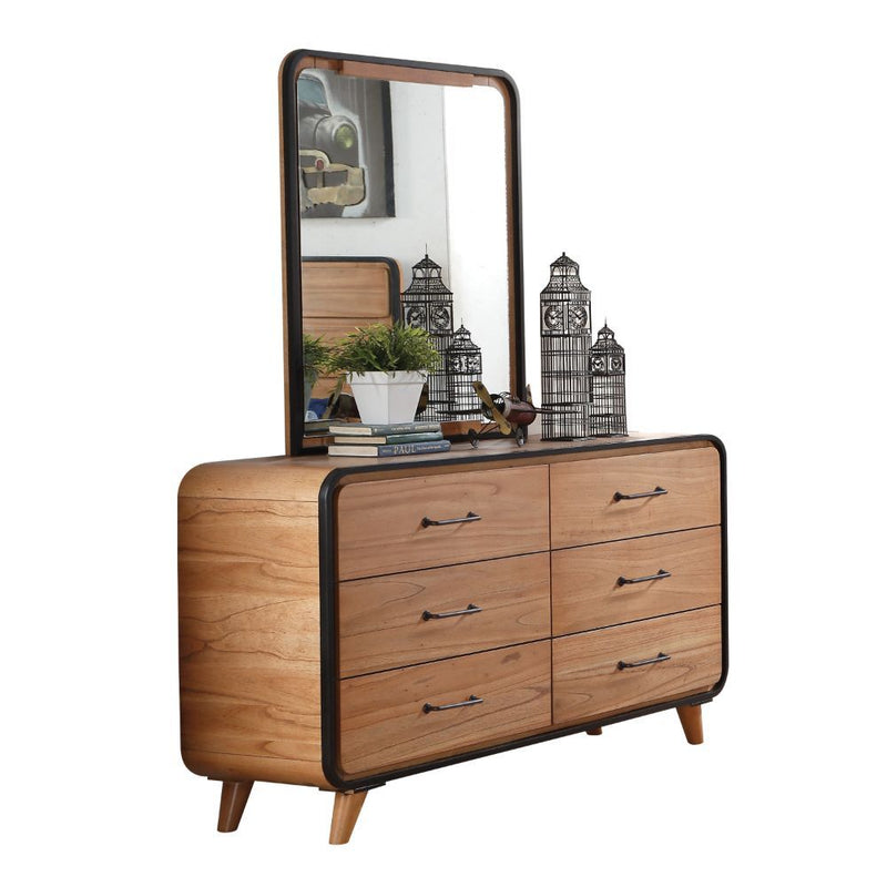 Carla - Mirror - Oak & Black - Grand Furniture GA