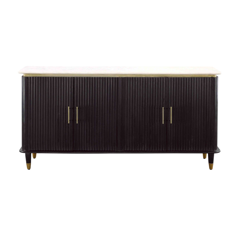 Carlyle - Four Door Credenza - Black & Gold.