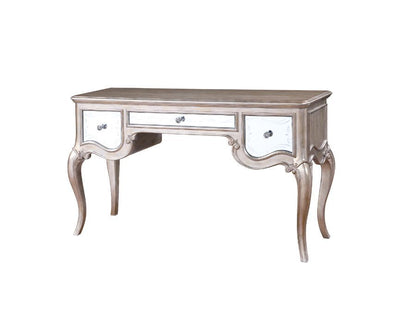 Esteban - Vanity Desk - Mirrored & Antique Champagne Finish - Grand Furniture GA