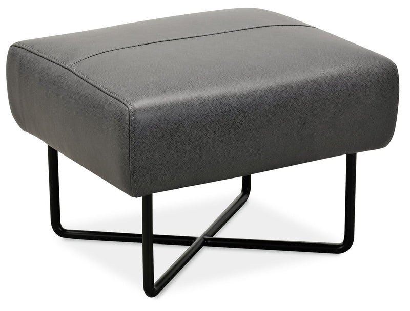 Efron - Ottoman With Black Metal Base.