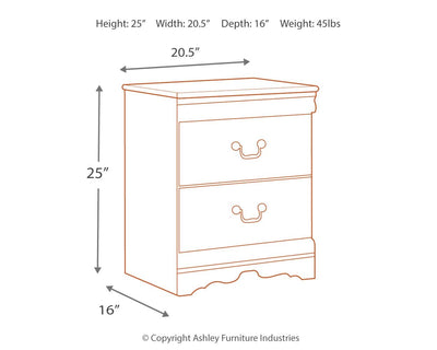 Anarasia - White - Two Drawer Night Stand - Grand Furniture GA