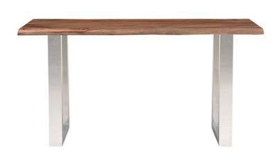 Brownstone 2.0 - Solid Wood Live Edge Topped Table With Chrome Legs.