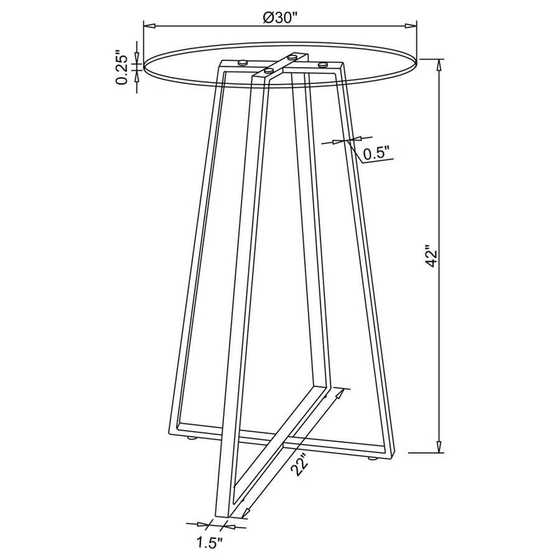 Zanella - Glass Top Bar Table - Chrome.