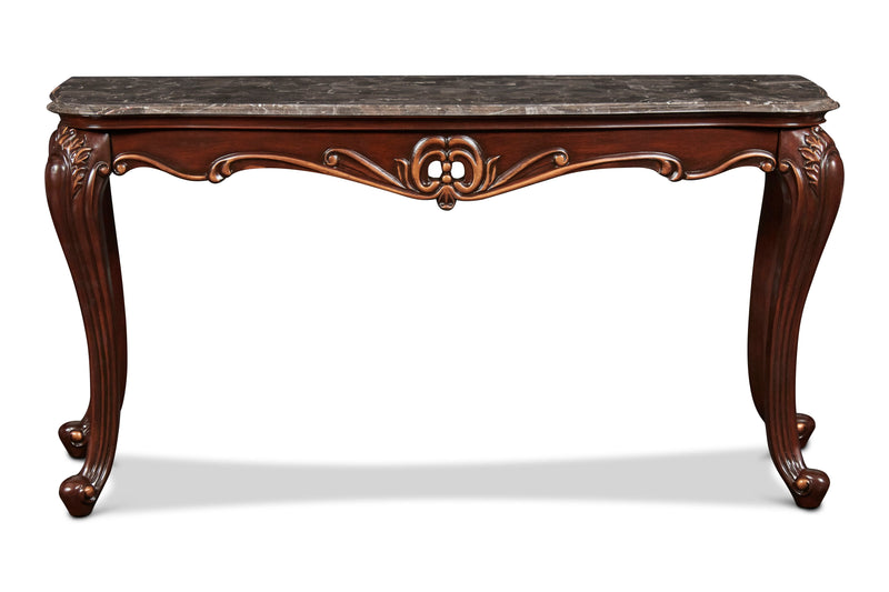 Constantine - Console Table With Top - Taupe Gray / Cherry