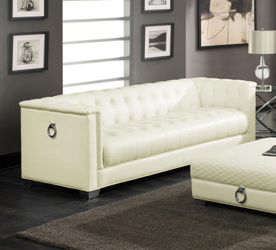 Chaviano - Tufted Upholstered Sofa Pearl White.