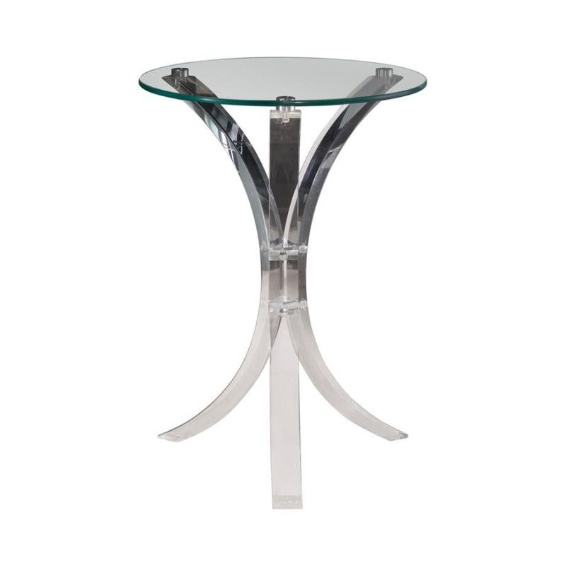 Laning - Round Accent Table - Clear