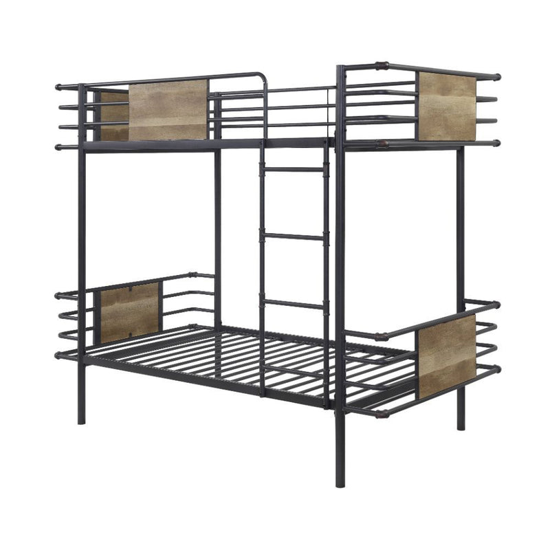 Deliz - Twin Over Twin Bunk Bed - Gunmetal - Grand Furniture GA