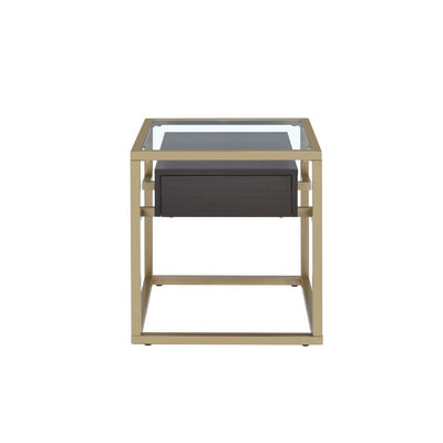 Yumia - End Table - Gold & Clear Glass - 23" - Grand Furniture GA