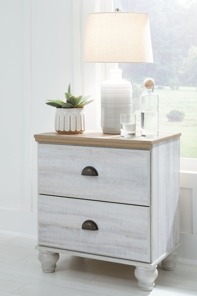 Haven Bay - Brown / Beige - Two Drawer Night Stand.