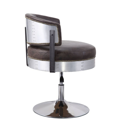 Brancaster - Chair - Distress Chocolate Top Grain Leather & Chrome - Grand Furniture GA