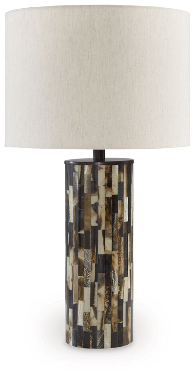 Ellford - Black / Brown / Cream - Poly Table Lamp.