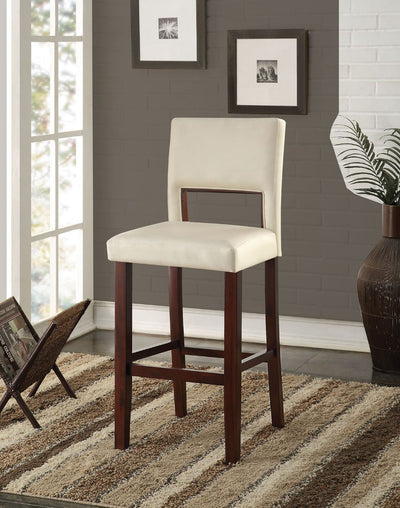 Reiko - Bar Chair - White PU & Espresso - Grand Furniture GA